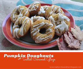 Pumpkin Doughnuts with Salted Caramel Glaze that are baked not fried.