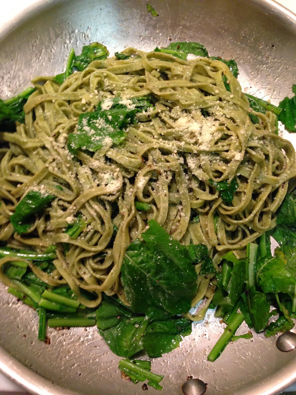 Beany Malone Blue Apron Fresh Turnip Green Cacio e Pepe Pasta with