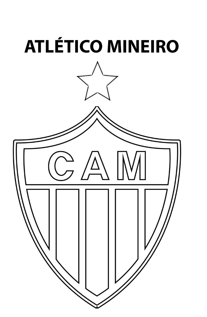 Blog de Geografia: Escudo do Atlético Mineiro - Desenho para Imprimir e  Colorir