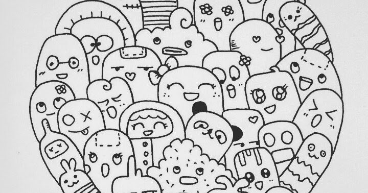 Contoh Gambar Mewarnai Doodle - Model Rumah