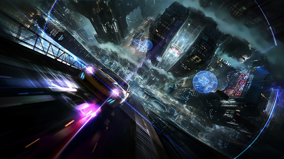 Sci-Fi, Cyberpunk, Car, Night, City, 4K, #128