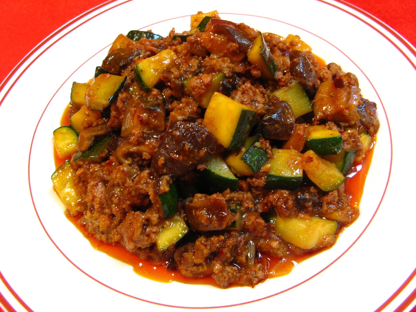 Duck Soup Easy Black Bean Chili Oil Ground Turkey with Zucchini (黑豆辣椒油意大利青瓜火雞, Hak1 Dau6 Laat6