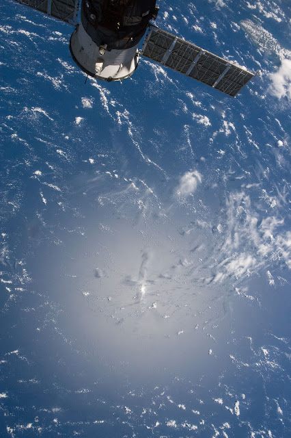 Sun's reflection on Atlantic Ocean seen from the International Space Station