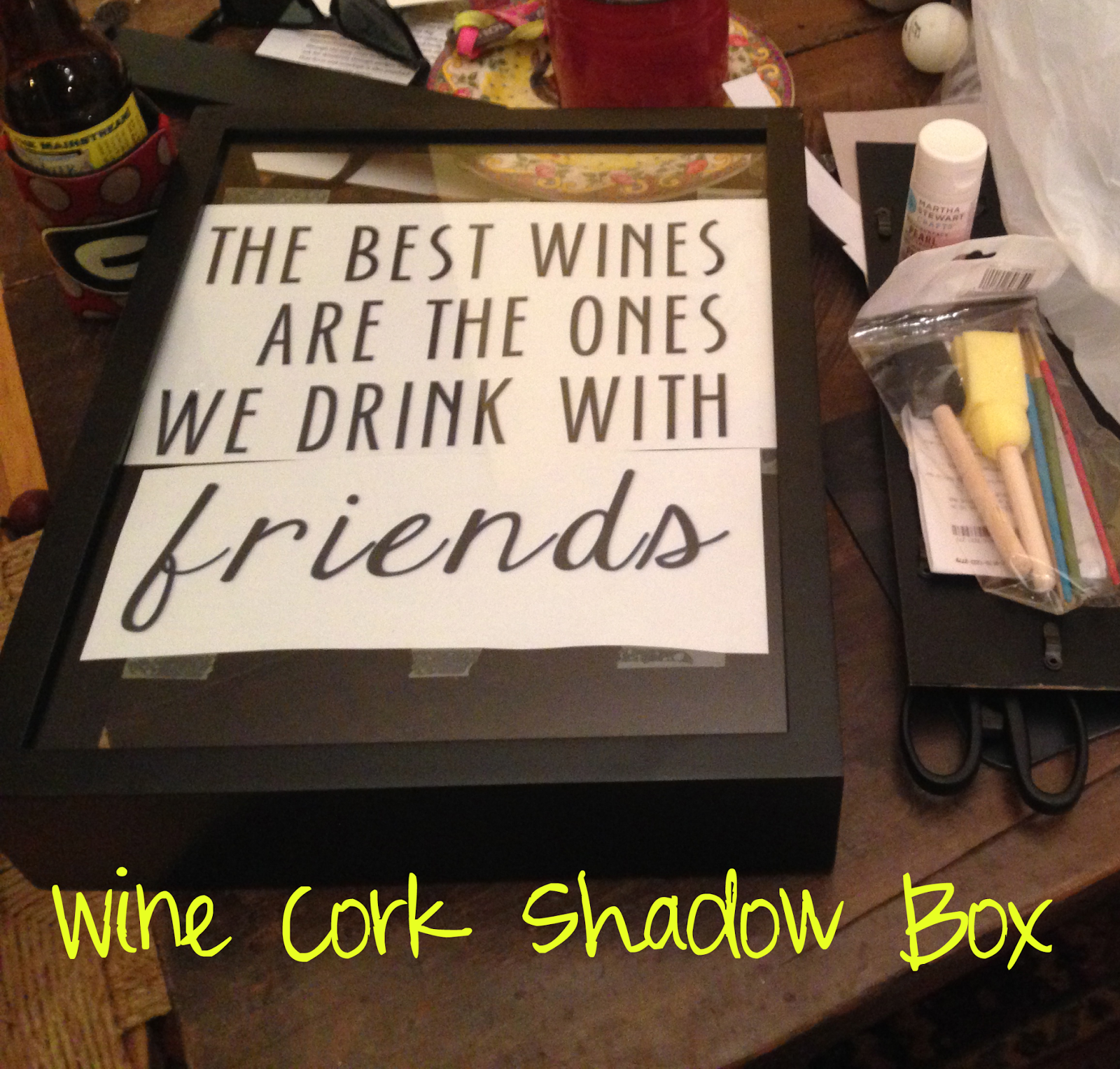 Super Cheap Wine Cork Shadow Box DIY Kasey At The Bat
