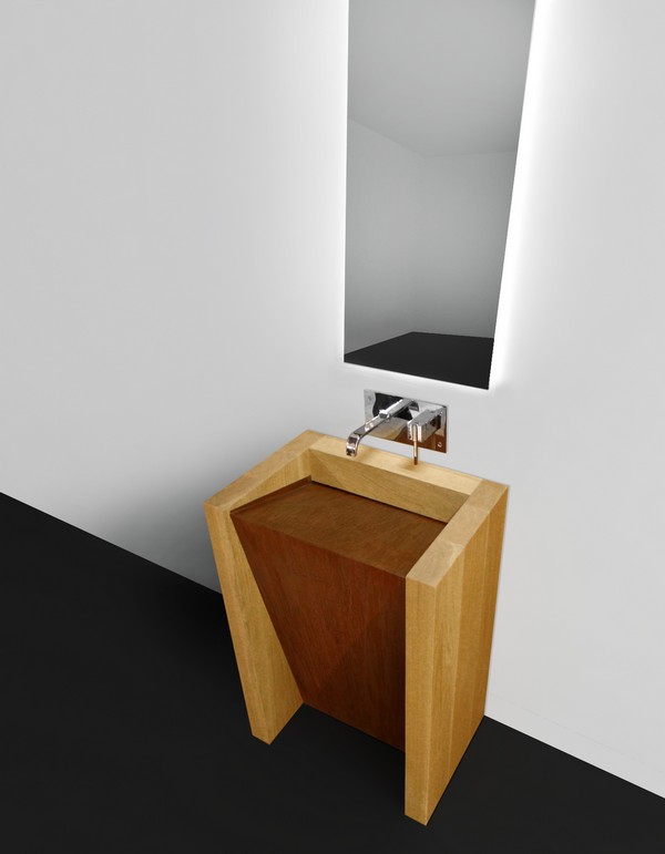 Un diseño único moderno de cuarto de baño: Lavabo CORTEN