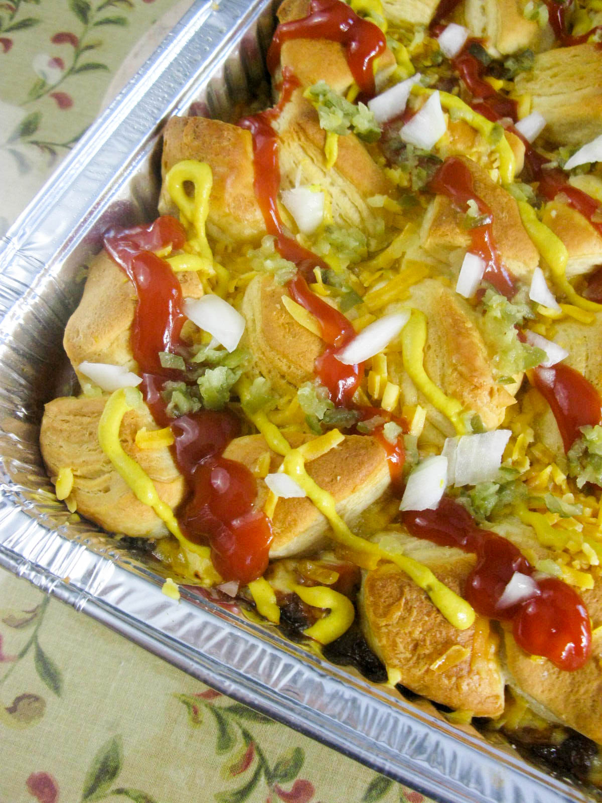 Chili Cheese Hot Dog Bubble Up Bake