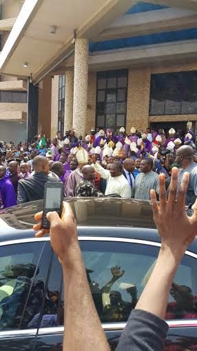 1 Pics: GEJ visits Our Lady Queen of Nigeria Catholic pro-cathedral Abuja