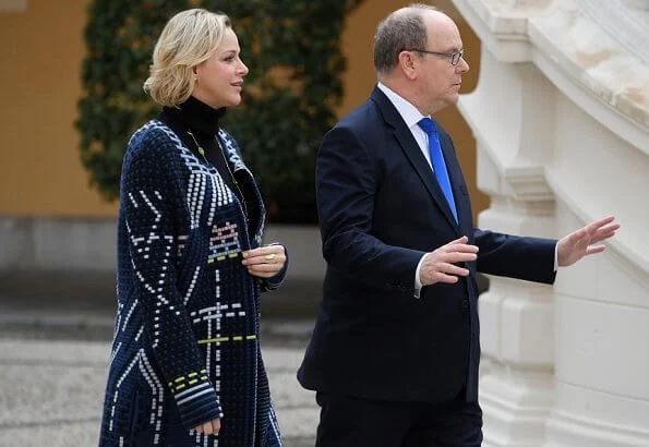 Prince Albert II, Princess Charlene, Louis Ducruet and Camille Gottlieb attended Children's Christmas ceremony