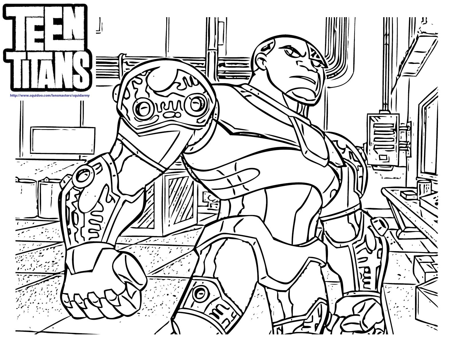 teen titans coloring pages Cyborg