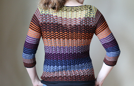 Colorful Knit Chromatic Sweater Back View