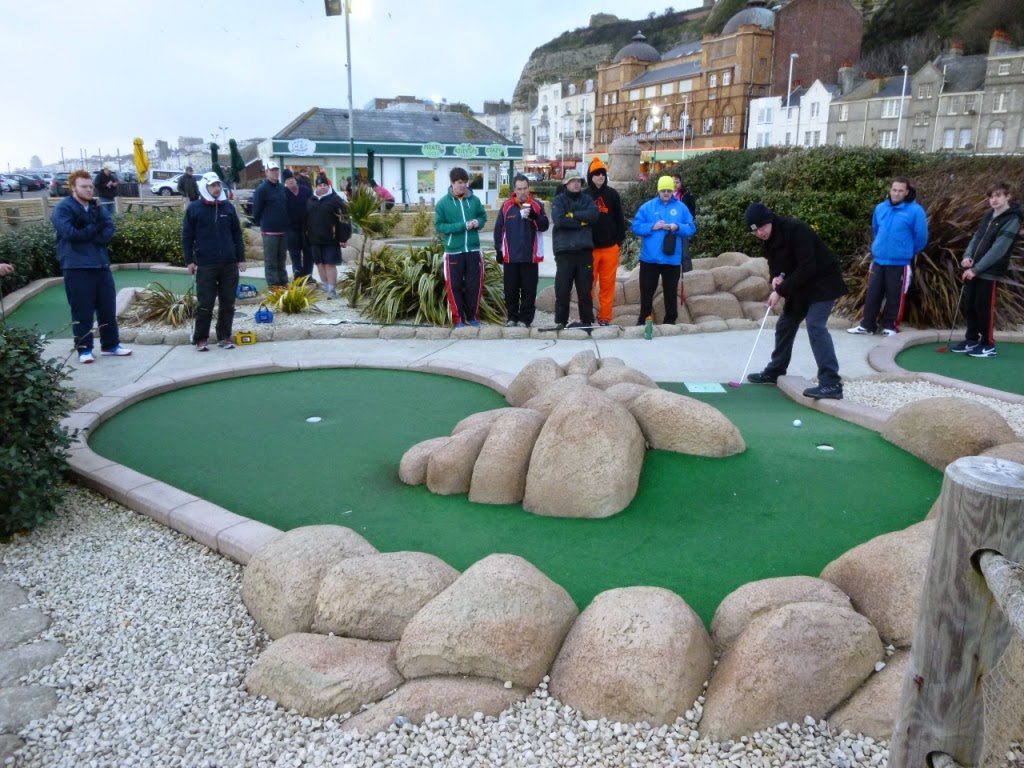 Minigolfer Richard Gottfried playing the 15th hole in the final of the BMGA British Club Championships in Hastings Minigolfer Richard Gottfried playing the 15th hole in the final of the BMGA British Club Championships in Hastings