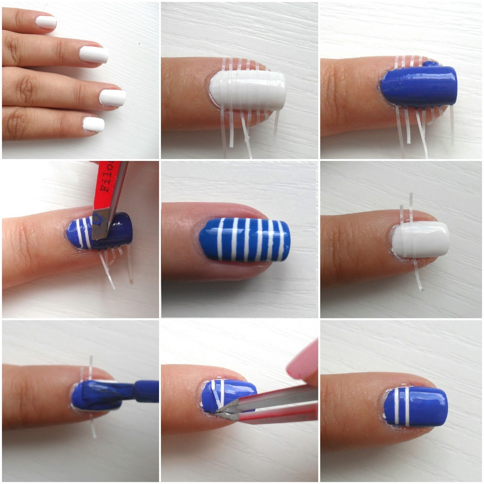 Emily Beauty Tuto nail art 1 Marinière