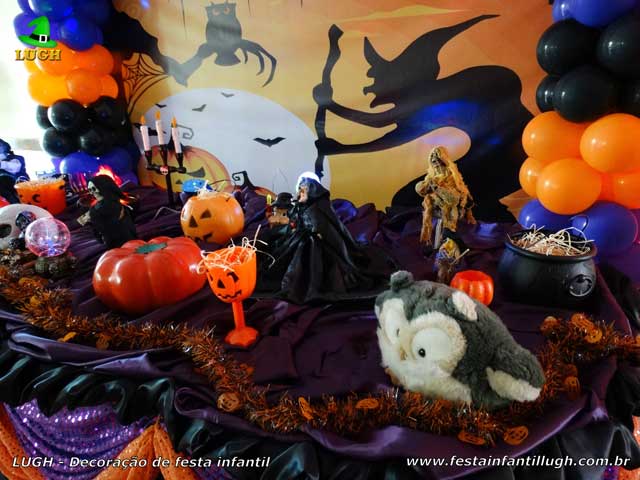 Decoração mesa luxo de aniversário tema Halloween Decoração mesa luxo de aniversário tema Halloween - festa infantil