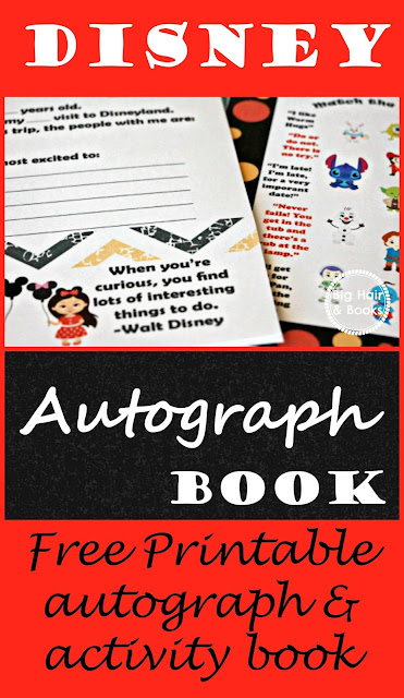 Disney themed autograph and activity book free printable  #Disney #Disneyworld #Disneyland 