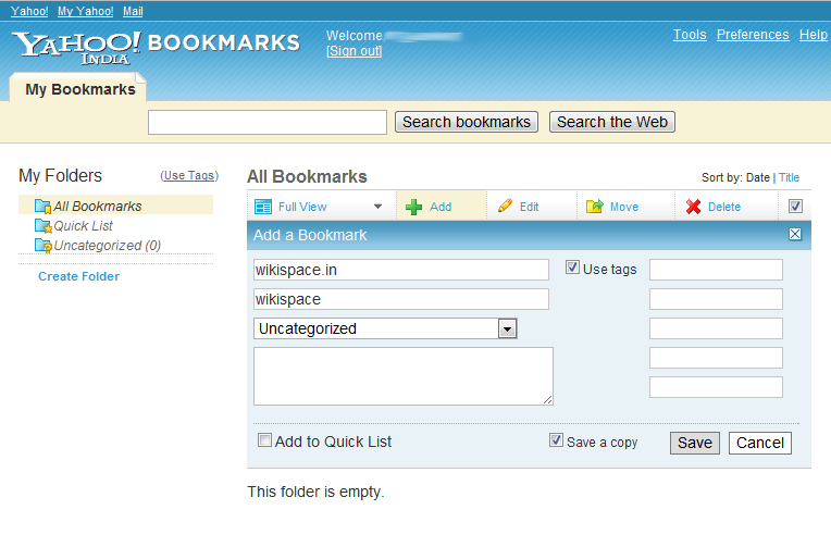 How to access bookmarks from anywhere?