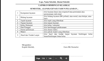 Contoh Laporan Bulanan Bk Smp Seputar Laporan