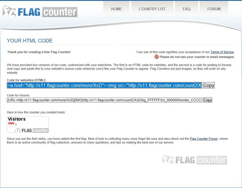 Cara menambahkan widget flag counter pada blog