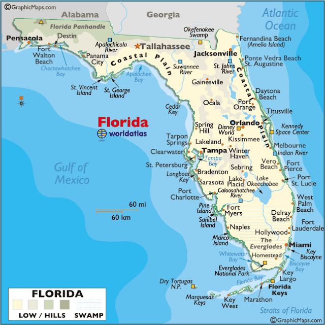 Map Of Florida The Sunshine State