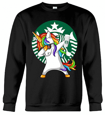 Unicorn Dabbing Starbucks Coffee Hoodie Sweatshirt