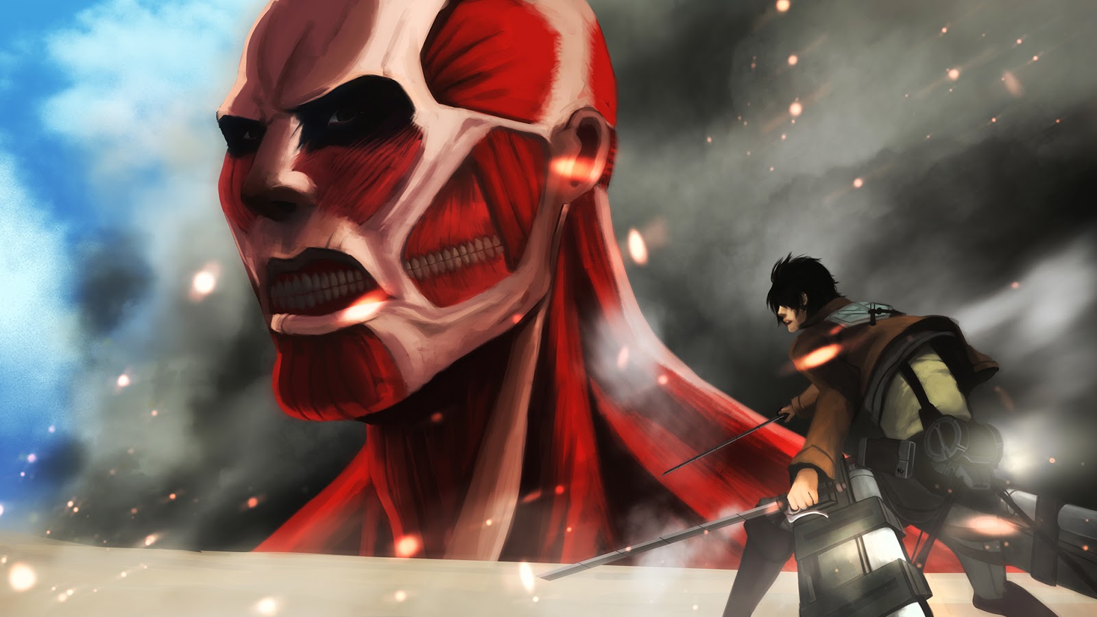 Eren Colossal Titan Shingeki No Kyojin A169 Hd Wallpaper