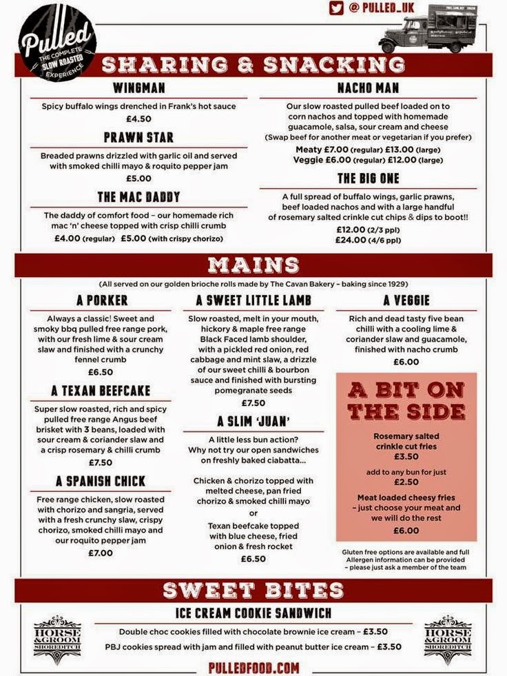 London Popups Pulled's Street Food Residency at The Horse & Groom in