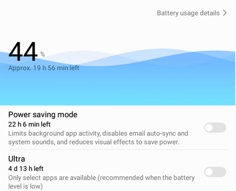 Battery saving features