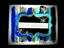 birthday card painted hand gift paint gold acrylic happy gemstones glitter blank tiny clear three