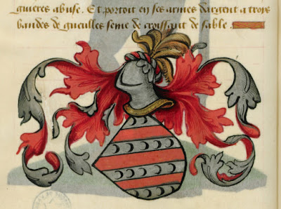 manuscrit Français Ms-4976 : Armorial De la Table ronde (extrait). Date d'édition : 1490-1500. Bibliothèque de l'Arsenal Paris