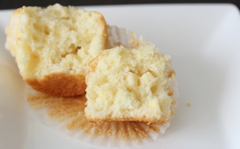 Marks and Spencer lemon and white chocolate mini muffins halved