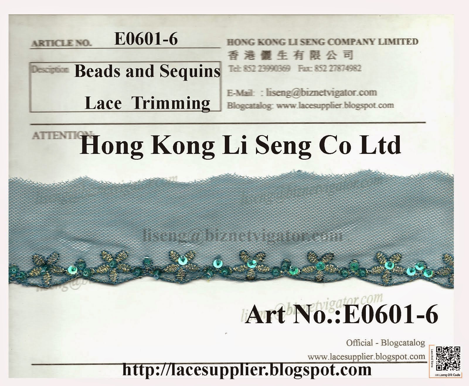 Beads and Sequins Lace Trims Manufacturer - Hong Kong Li Seng Co Ltd