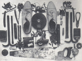 The stash of equipment used by Meneghetti that was discovered by police after he was arrested 