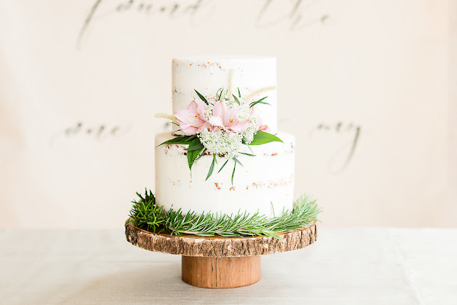 simple floral wedding cake