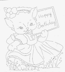 desenho de gatinha para pintar em fralda de menina