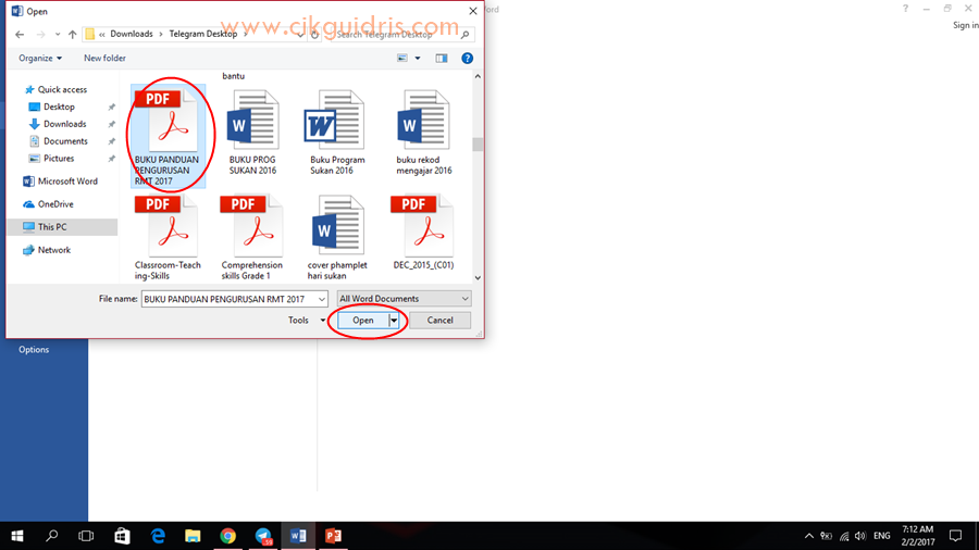 Tukar Convert Dokumen Pdf Ke Word Gunakan Microsoft Office Word 2013 Cikgu Idris