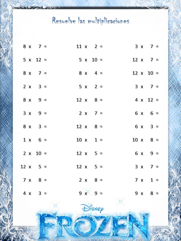 Aprendemos la tabla de multiplicar con Frozen Mil Ideas maravillosas