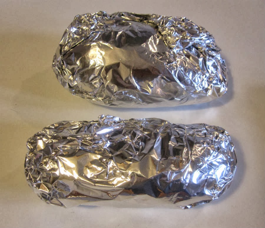 Boniato envuelto en papel de aluminio