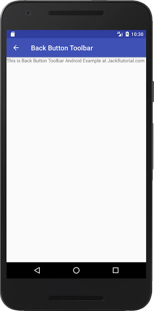 back button toolbar demo