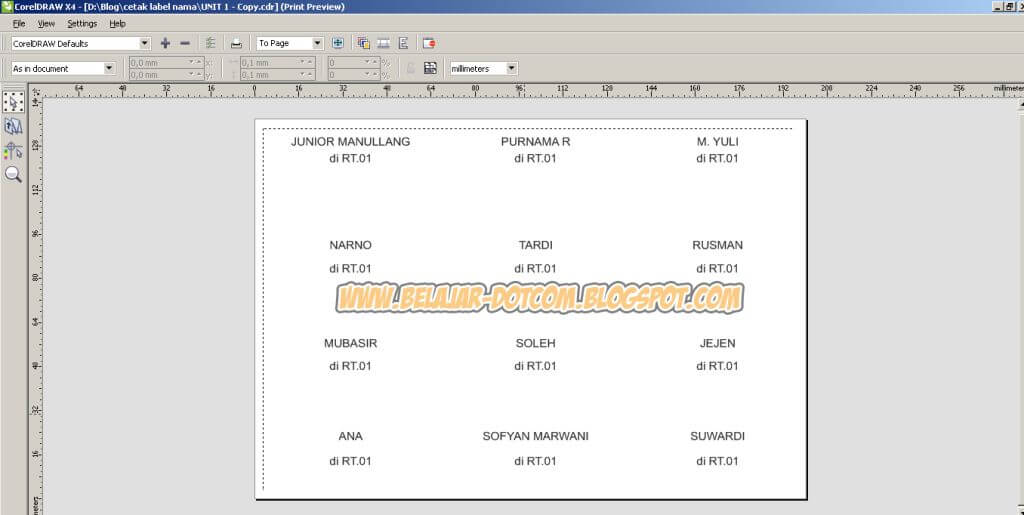 Cara Print Label Undangan Ribuan Nama dan Alamat Otomatis