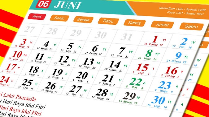 Desain Kalender Tahun 2018 Lengkap Jawa, Hijriyah Dan Indonesia