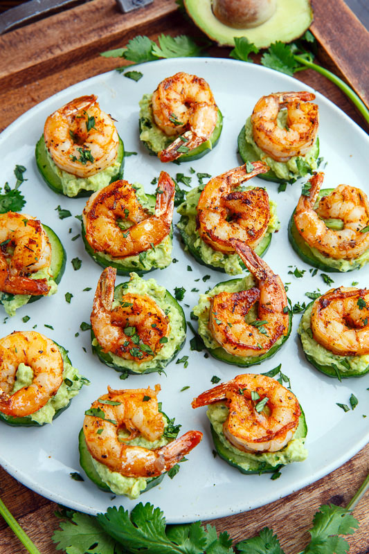Cucumber Shrimp Appetizers / Blackened Shrimp Avocado Cucumber Bites