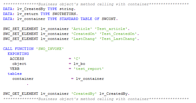 ABAPer Street: Container in BO and parameter passing in BO methods