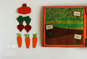 Handmade cloth quiet busy book for Sergio, vegetables garden, развивающая книжка