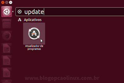 Pesquise por "update" na Dash do Ubuntu