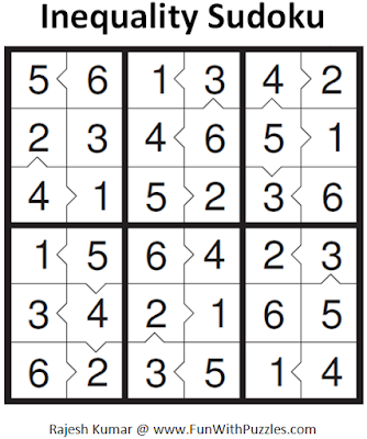 Inequality Sudoku (Mini Sudoku Series #50) Soluiton