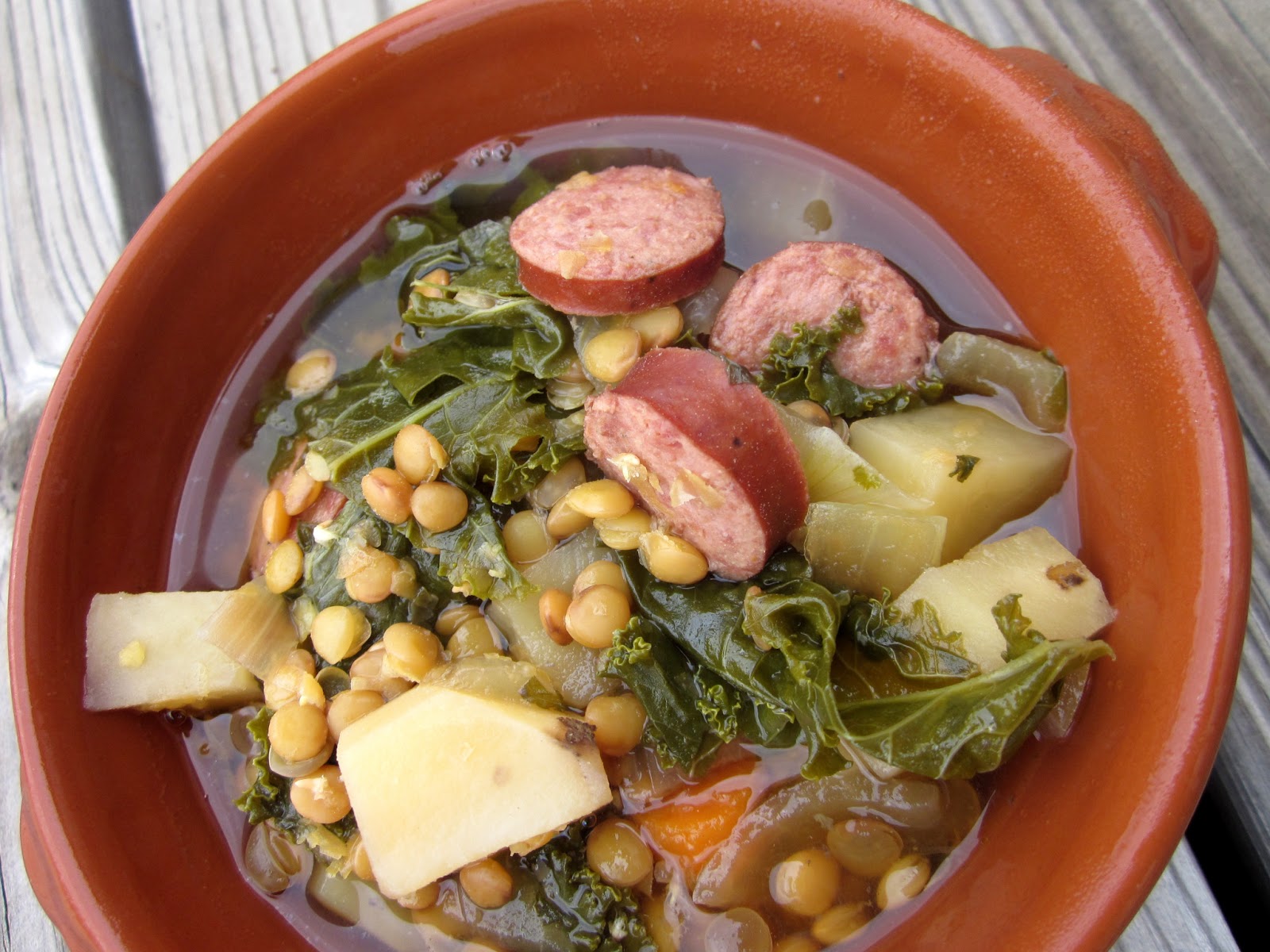 delightful country cookin': sausage lentil stew
