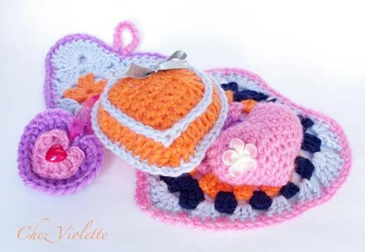 DIY crochet heart valentine day chez violette