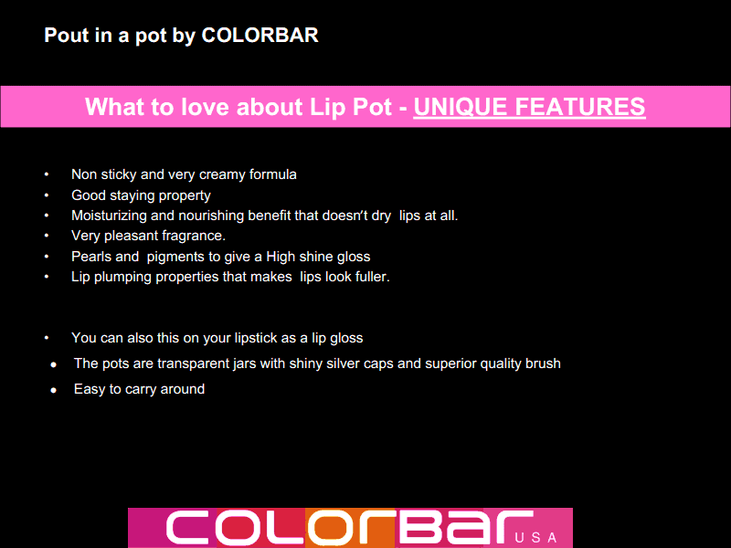 NEW COLORBAR LAUNCHES MAKEUP KIT, POUT IN A POT & SHIMMER BAR PR INFO BEAUTYDIVA INDIA