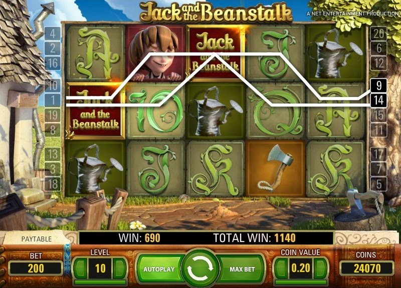 Jack and the Beanstalk Video Slot Screen