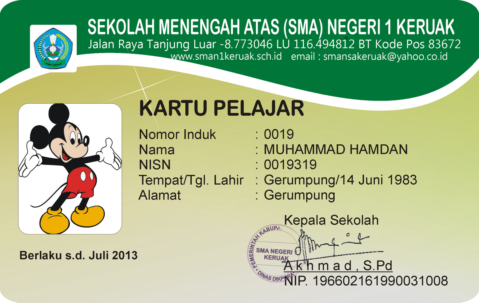 Contoh Id Card Kantor Virallah