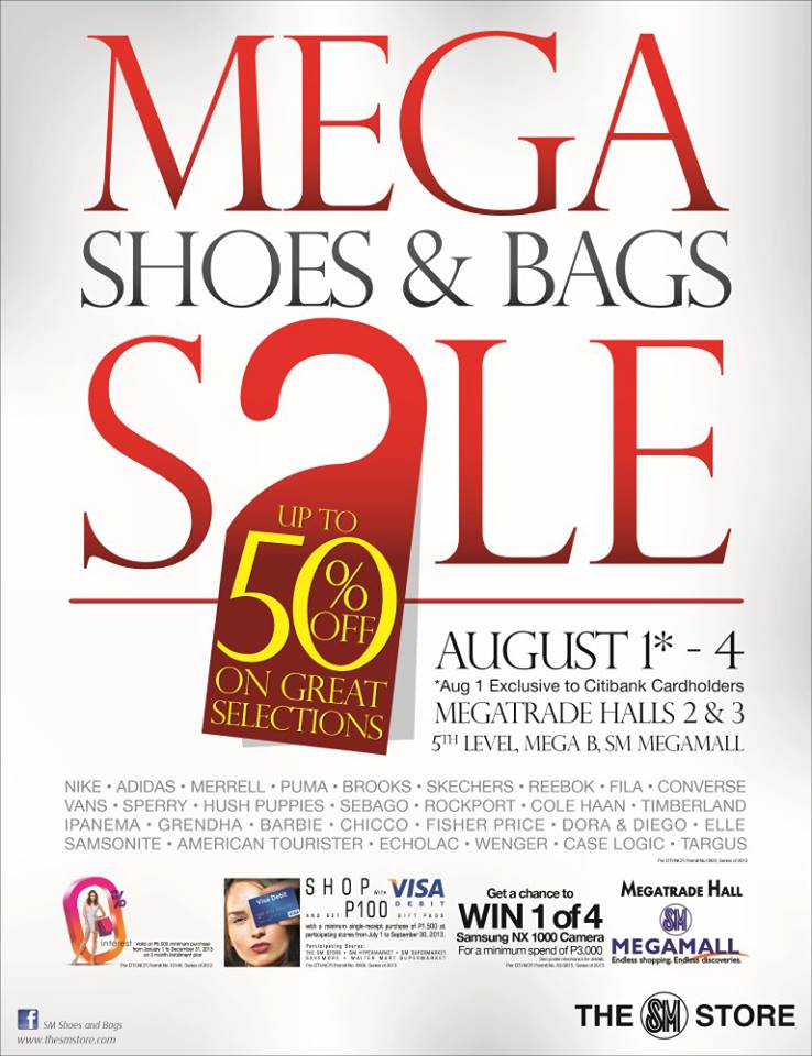 Shoes and Bags Sale at SM Megamall on Aug 1 - 4, 2013